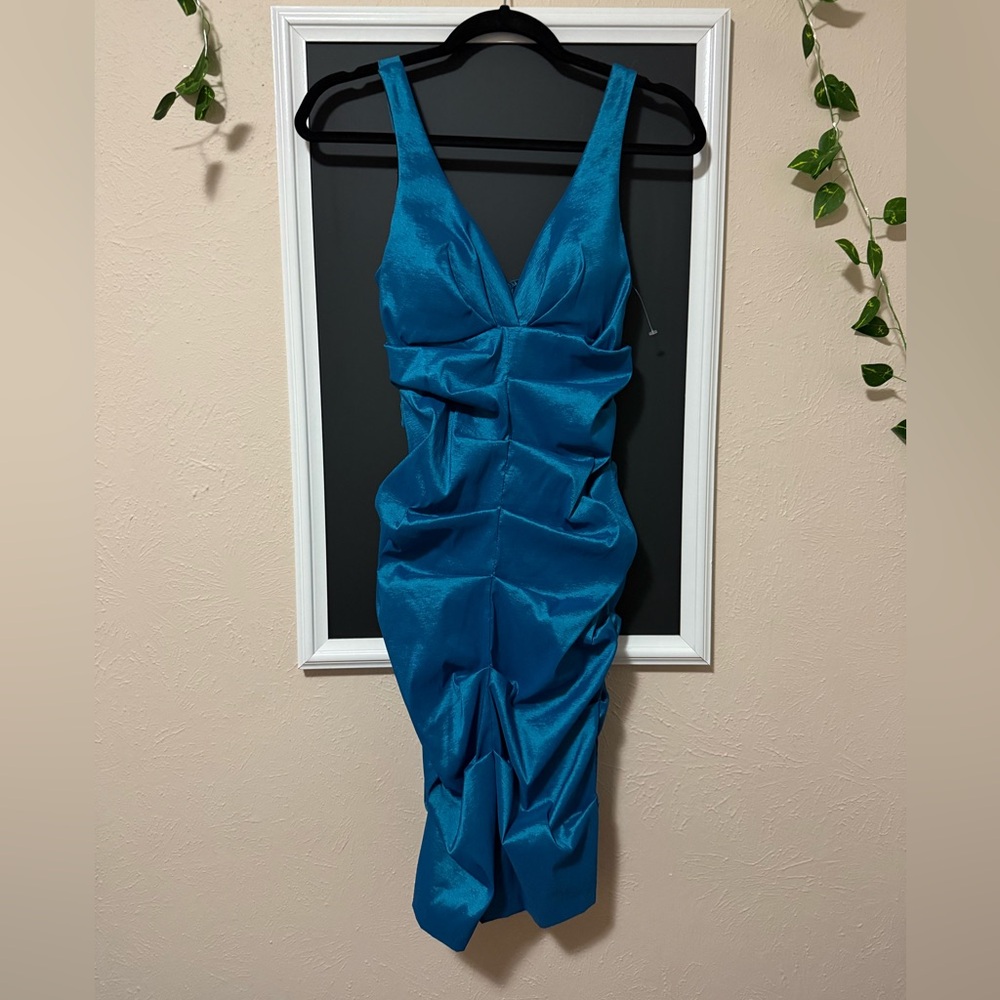 Teal Sleeveless Prom Dress